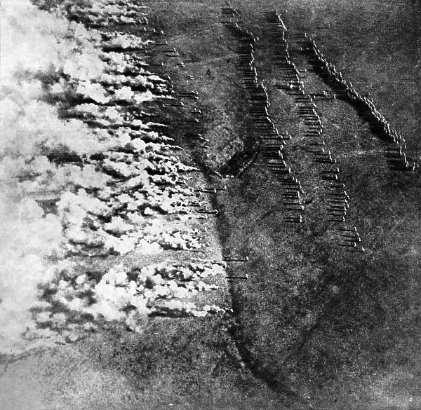 Aerial view of a German gas-attack