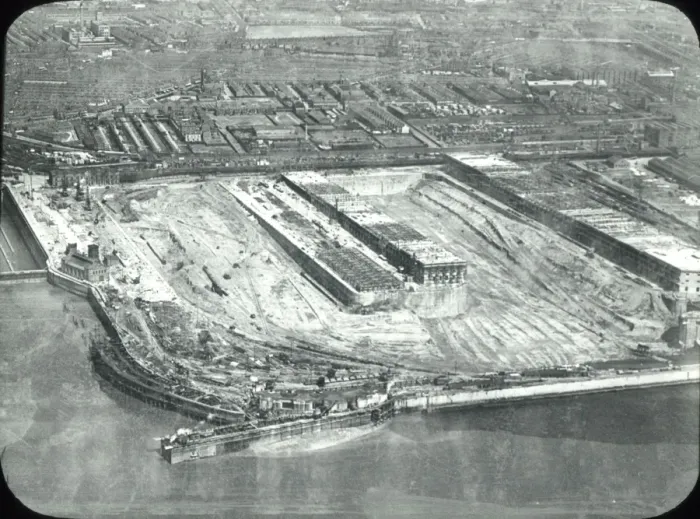 Framed Print : Aerial view of Gladstone Dock, Bootle