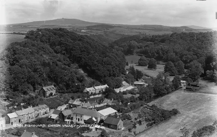 Framed Print : Aerial View of Gwaun Valley, Fishguard Framed Print : Aerial View of Gwaun Valley, Fishguard