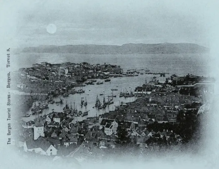 Framed Print : Aerial view of the harbour, Bergen, Norway Framed Print : Aerial view of the harbour, Bergen, Norway