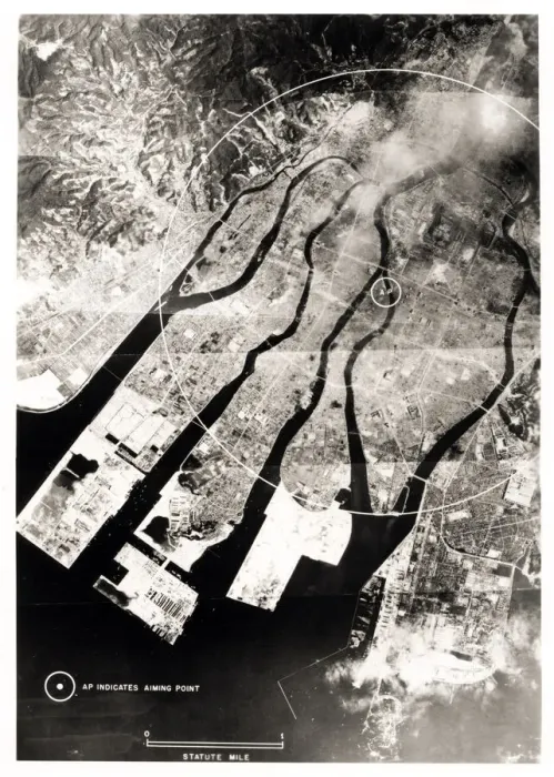 Framed Print : Aerial view of Hiroshima city 1945 Japan Framed Print : Aerial view of Hiroshima city 1945 Japan