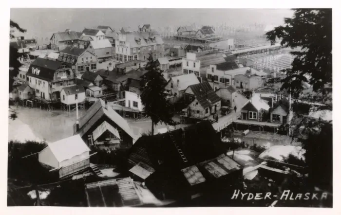 Framed Print : Aerial view of Hyder, Alaska, USA Framed Print : Aerial view of Hyder, Alaska, USA