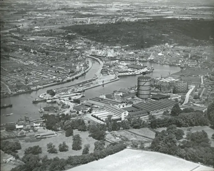 Framed Print : Aerial view of Ipswich Framed Print : Aerial view of Ipswich