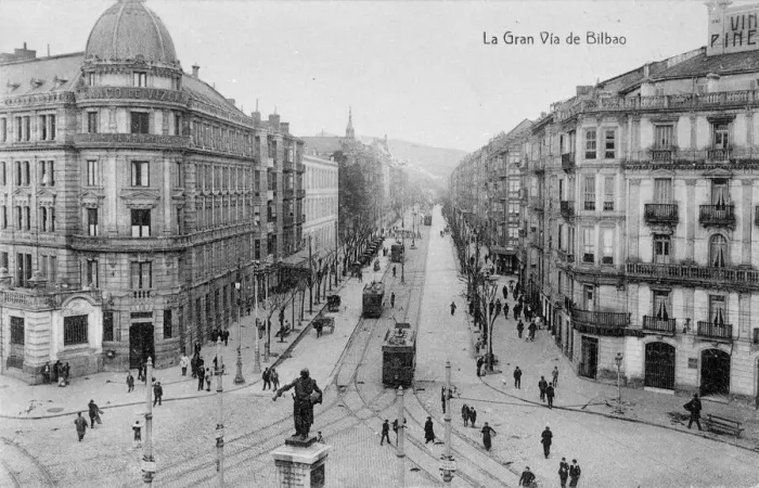 Framed Print : Aerial view, La Gran Via, Bilbao, Spain Framed Print : Aerial view, La Gran Via, Bilbao, Spain