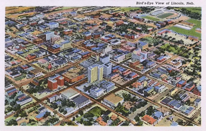 Framed Print : Aerial view of Lincoln, Nebraska, USA Framed Print : Aerial view of Lincoln, Nebraska, USA
