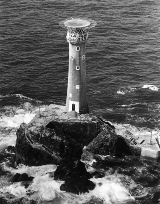 Framed Print : Aerial view of Longships Lighthouse, off Lands End, Cornwall Framed Print : Aerial view of Longships Lighthouse, off Lands End, Cornwall