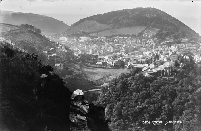 Framed Print : Aerial View of Lynton Framed Print : Aerial View of Lynton