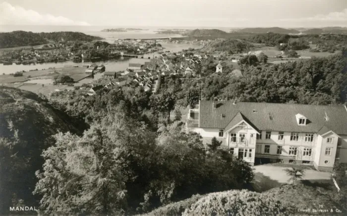 Framed Print : Aerial view of Mandal, Vest-Agder, Norway Framed Print : Aerial view of Mandal, Vest-Agder, Norway