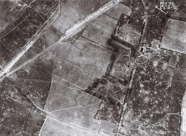 Aerial view near Kemmel, West Flanders, Belgium, WW1