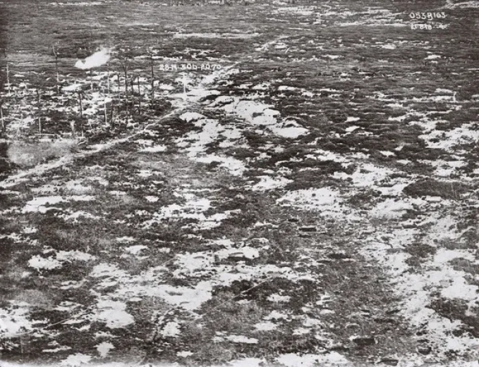 Framed Print : Aerial view, shelling near Bailleul, Northern France, WW1 Framed Print : Aerial view, shelling near Bailleul, Northern France, WW1