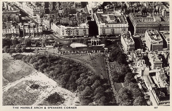 Aerial View of Speakers Corner, Hyde Park and Marble Arch