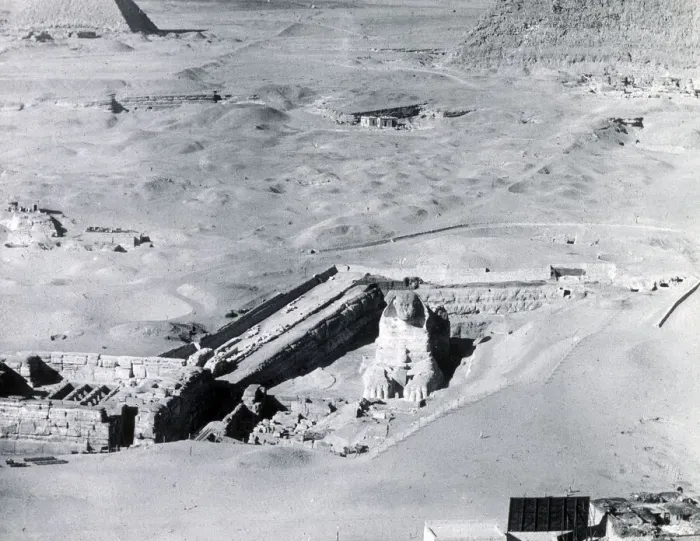 Framed Print : Aerial view of The Sphinx, Giza, Cairo, Egypt Framed Print : Aerial view of The Sphinx, Giza, Cairo, Egypt