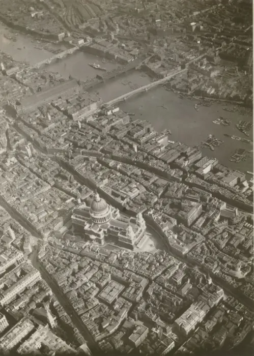 Framed Print : Aerial view of St Pauls and its neighbourhood - London Framed Print : Aerial view of St Pauls and its neighbourhood - London
