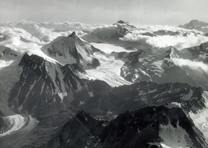 Framed Print : Aerial view of the Swiss Alps with Mont Blanc Framed Print : Aerial view of the Swiss Alps with Mont Blanc