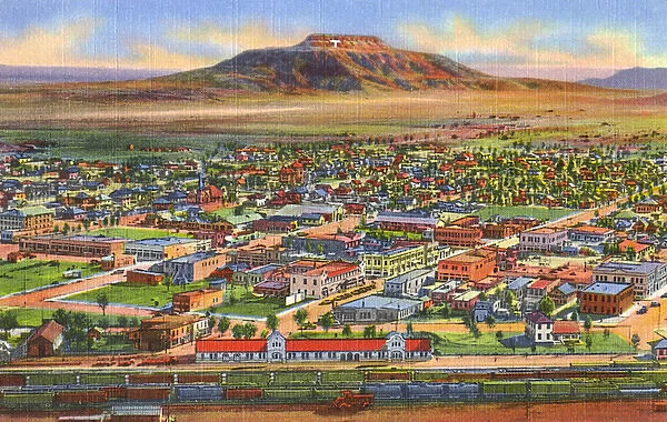 Aerial view of Tucumcari, New Mexico, USA