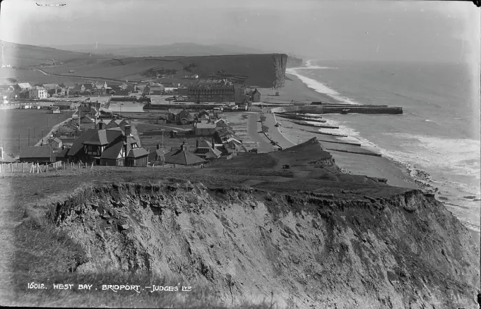 Framed Print : Aerial View of West Bay, Bridport Framed Print : Aerial View of West Bay, Bridport