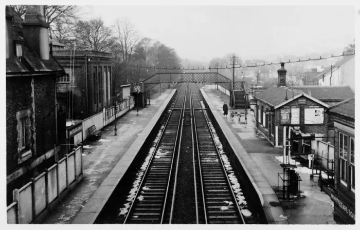 Framed Print : Aerial view, Whyteleafe South Station, Whyteleafe, Surrey Framed Print : Aerial view, Whyteleafe South Station, Whyteleafe, Surrey