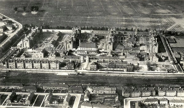 Aerial view of Wormwood Scrubs Prison, West London