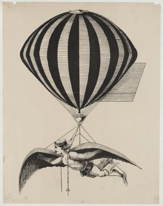 Framed Print : Aerialist wearing wings strapped to his shoulders and feet w Framed Print : Aerialist wearing wings strapped to his shoulders and feet w