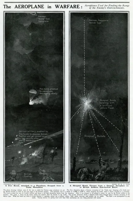 Framed Print : The aeroplane in warfare by G. H. Davis Framed Print : The aeroplane in warfare by G. H. Davis