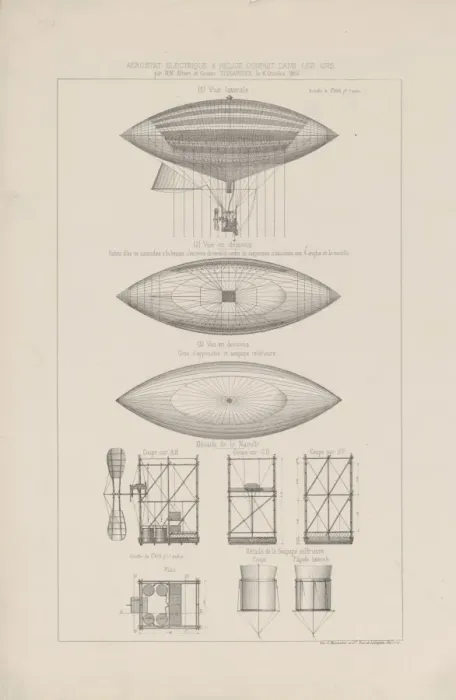 Framed Print : Aerostat electrique a helice conduit dans les airs Framed Print : Aerostat electrique a helice conduit dans les airs