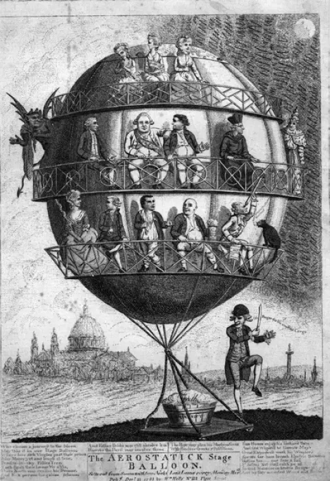 Framed Print : The Aerostatic Stage Balloon (1783) Framed Print : The Aerostatic Stage Balloon (1783)