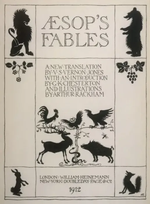 Framed Print : Aesop / Title Page / Rackham Framed Print : Aesop / Title Page / Rackham
