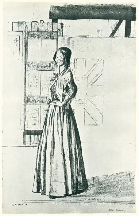 Framed Print : Affiches. A portrait lithograph of a young woman Framed Print : Affiches. A portrait lithograph of a young woman