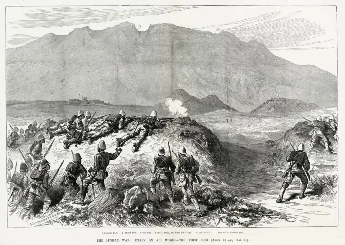 Framed Print : The Afghan War: attack on Ali Musjid - the first shot (about 10 am, Nov. 21). 1 Framed Print : The Afghan War: attack on Ali Musjid - the first shot (about 10 am, Nov. 21). 1