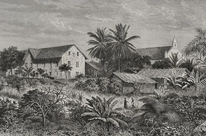 Framed Print : Africa. Catholic Mission in Gabon Framed Print : Africa. Catholic Mission in Gabon