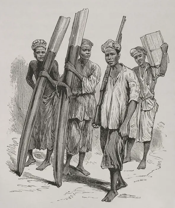 Framed Print : Africa. Congo. Ivory porters Framed Print : Africa. Congo. Ivory porters