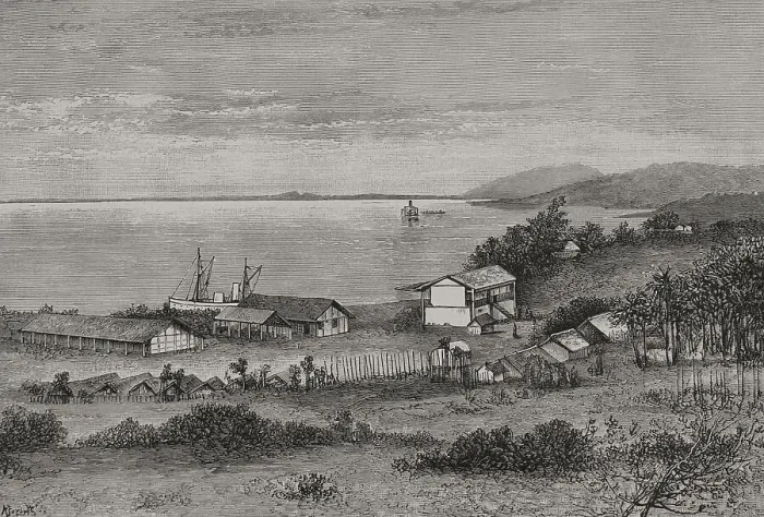 Framed Print : Africa. Congo River and the English factory of Boma Framed Print : Africa. Congo River and the English factory of Boma