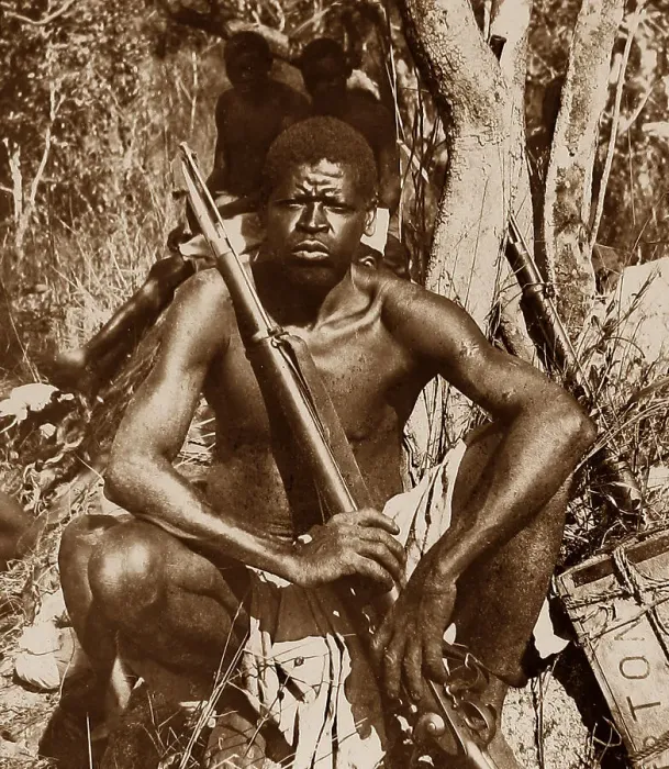 Framed Print : Africa - Mleso, Head of Tonga carriers - pre-1900 Framed Print : Africa - Mleso, Head of Tonga carriers - pre-1900