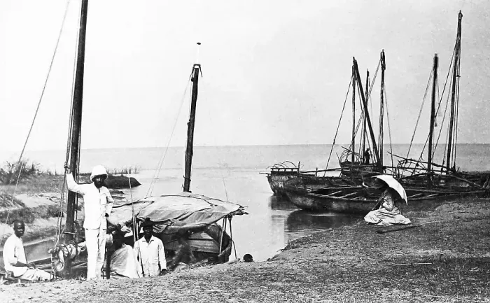 Framed Print : Africa Ujiji Harbour - Morning Star boat - pre-1900 Framed Print : Africa Ujiji Harbour - Morning Star boat - pre-1900