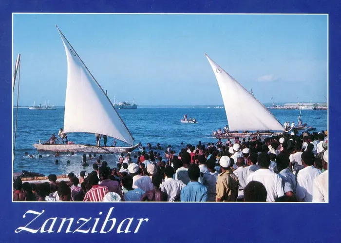 Framed Print : Africa - Zanzibar - Fishing Dhows racing Framed Print : Africa - Zanzibar - Fishing Dhows racing