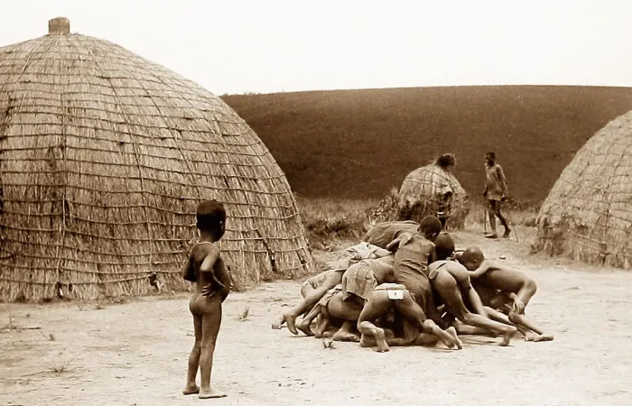Framed Print : Africa Zulu children playing pre-1900 Framed Print : Africa Zulu children playing pre-1900