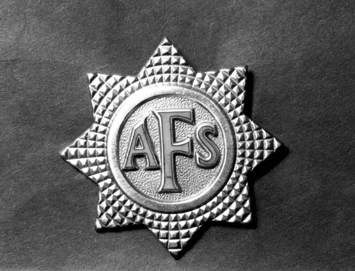 Framed Print : AFS cap badge, WW2 Framed Print : AFS cap badge, WW2