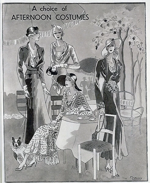 Afternoon fashion options for the stylish woman. Date: 1932