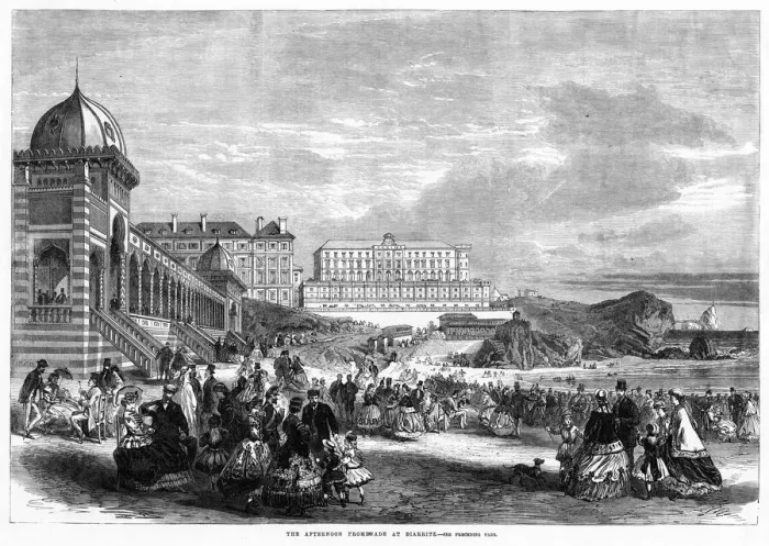 Framed Print : The afternoon promenade at Biarritz Framed Print : The afternoon promenade at Biarritz