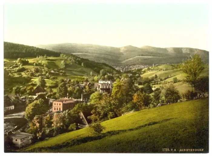 Framed Print : Agnetendorf, towards the Schneegruben, Riesengebirge, German Framed Print : Agnetendorf, towards the Schneegruben, Riesengebirge, German