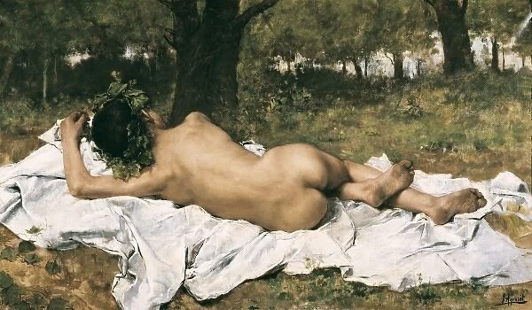 AGRASOT Y JUAN, Joaqu�(1836-1919). Young Bacchus