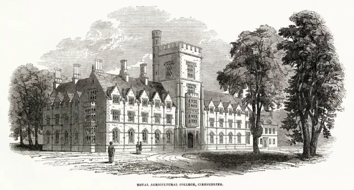Framed Print : The Agricultural College, Cirencester. Date: 1845 Framed Print : The Agricultural College, Cirencester. Date: 1845