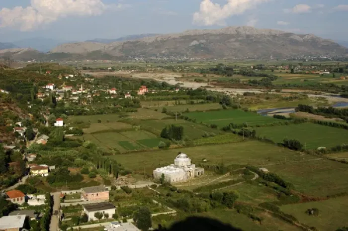 Framed Print : Agricultural landscape around Shkodra. Republic of Albania Framed Print : Agricultural landscape around Shkodra. Republic of Albania