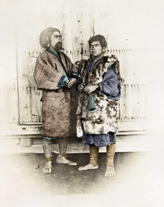 Framed Print : Ainu, Aino men from Hokkaido Japan, Von Stillfried studio Framed Print : Ainu, Aino men from Hokkaido Japan, Von Stillfried studio