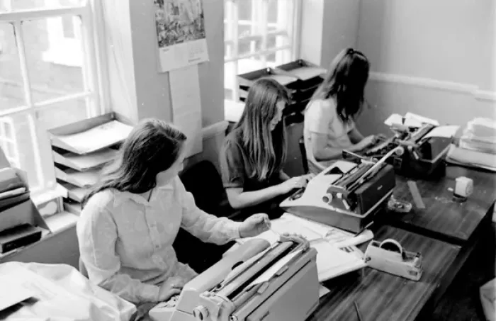 Framed Print : Air crash investigation, clerical staff at work Framed Print : Air crash investigation, clerical staff at work