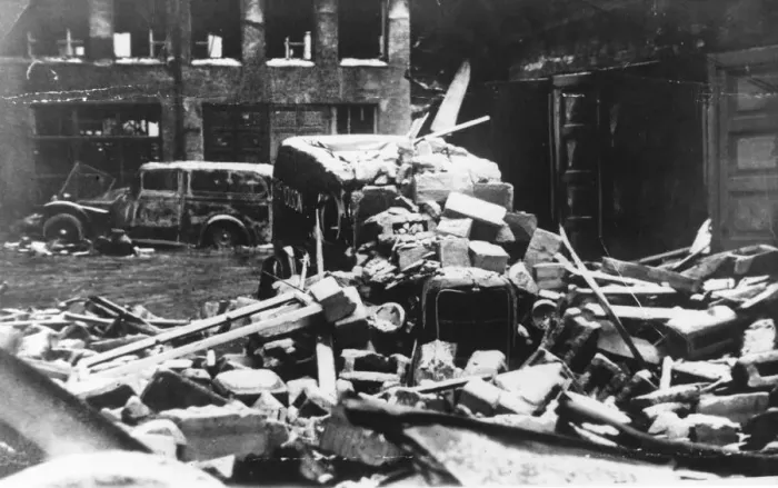 Framed Print : Air raid damage WWII Framed Print : Air raid damage WWII