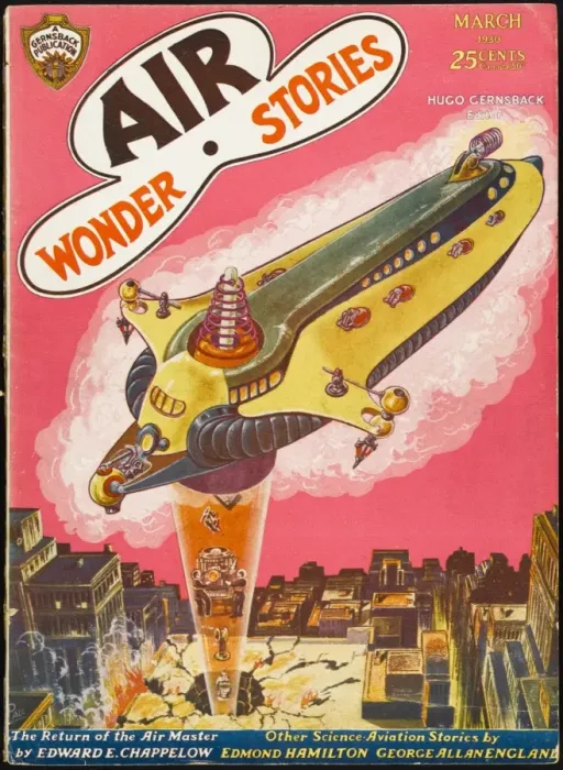 Framed Print : Air Wonder Stories scifi magazine cover, Return of Air Master Framed Print : Air Wonder Stories scifi magazine cover, Return of Air Master