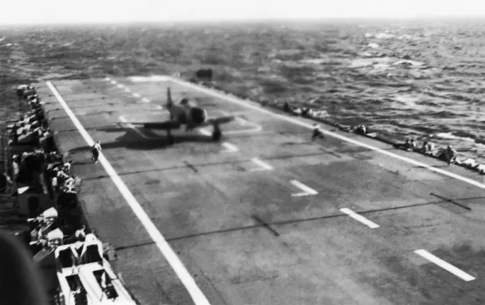 Framed Print : Aircraft Landing on Aircraft-Carrier Hms Glory (R62) Roy? Framed Print : Aircraft Landing on Aircraft-Carrier Hms Glory (R62) Roy?