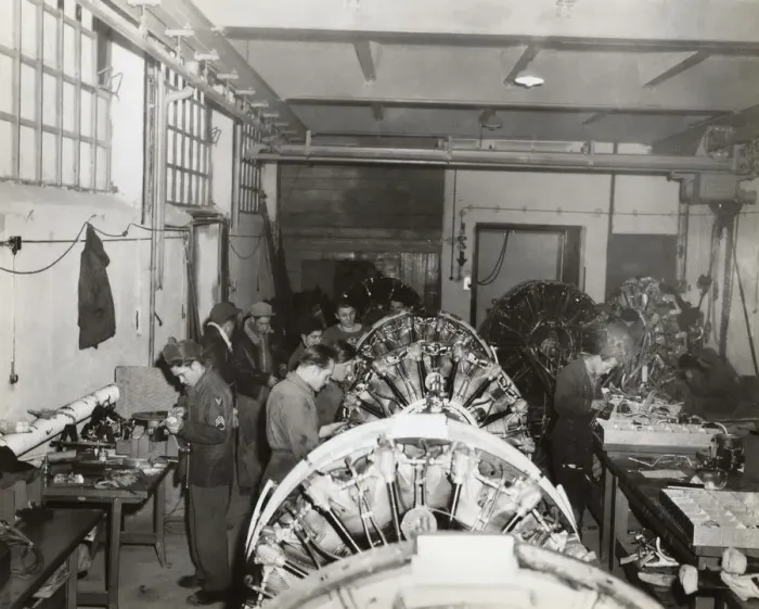 Framed Print : Airmen Maintaining Aero Engine at the Headquarters of th? Framed Print : Airmen Maintaining Aero Engine at the Headquarters of th?