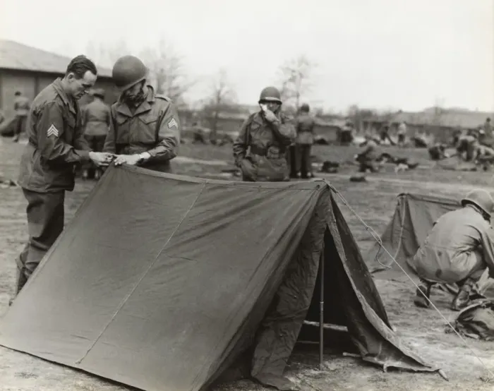 Framed Print : Airmen with Tents on Spring Training at the Headquarte? Framed Print : Airmen with Tents on Spring Training at the Headquarte?